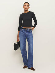 Reformation Ezra Slim Fit Long Sleeve - Black