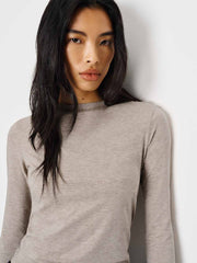 Reformation Ezra Slim Fit Long Sleeve - Heather Taupe