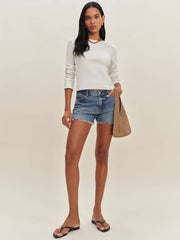 Reformation Ezra Slim Fit Long Sleeve - White Waffle