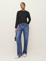 Reformation Asher Oversized Long Sleeve Tee - Black