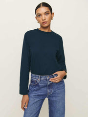 Reformation Asher Oversized Long Sleeve Tee - Midnight