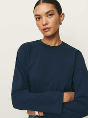 Reformation Asher Oversized Long Sleeve Tee - Midnight