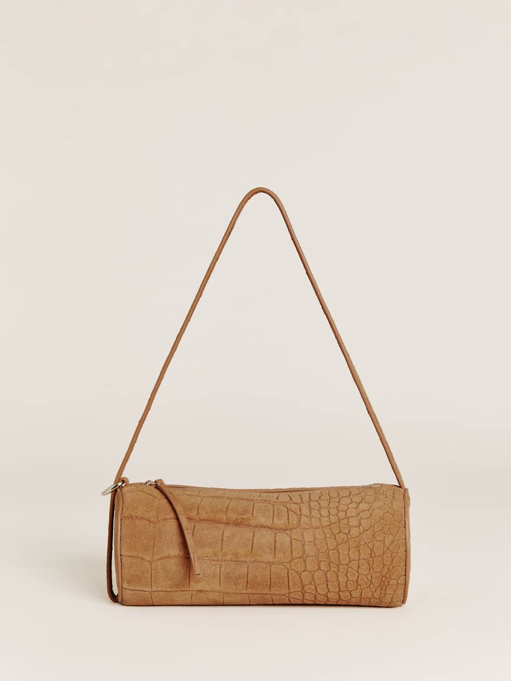 Reformation Simona Cylinder Bag - Sienna Embossed Suede