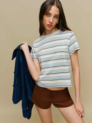 Reformation Rowan Crew Tee - La Jolla Stripe