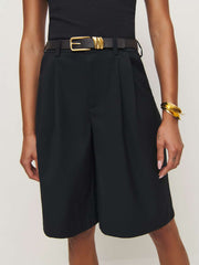 Reformation Drew Low Rise Short - Pitch Black