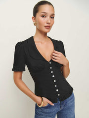 Reformation Olli Top - Black