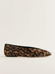 Reformation Prudence Ballet Flat - Leopard Haircalf