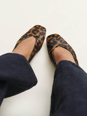 Reformation Prudence Ballet Flat - Leopard Haircalf