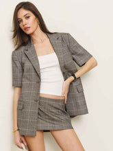 Reformation Mia Skort - Brown Plaid