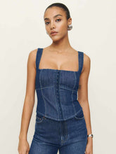 Reformation Tagliatelle Denim Top - Ellis