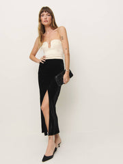 Reformation Minara Velvet Dress - Almond Black