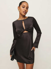 Reformation Natalina Satin Dress - Mole