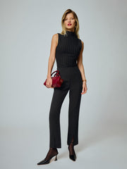 Reformation Pierre Mid Rise Pant - Black