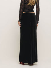 Reformation Bella Velvet Skirt - Black