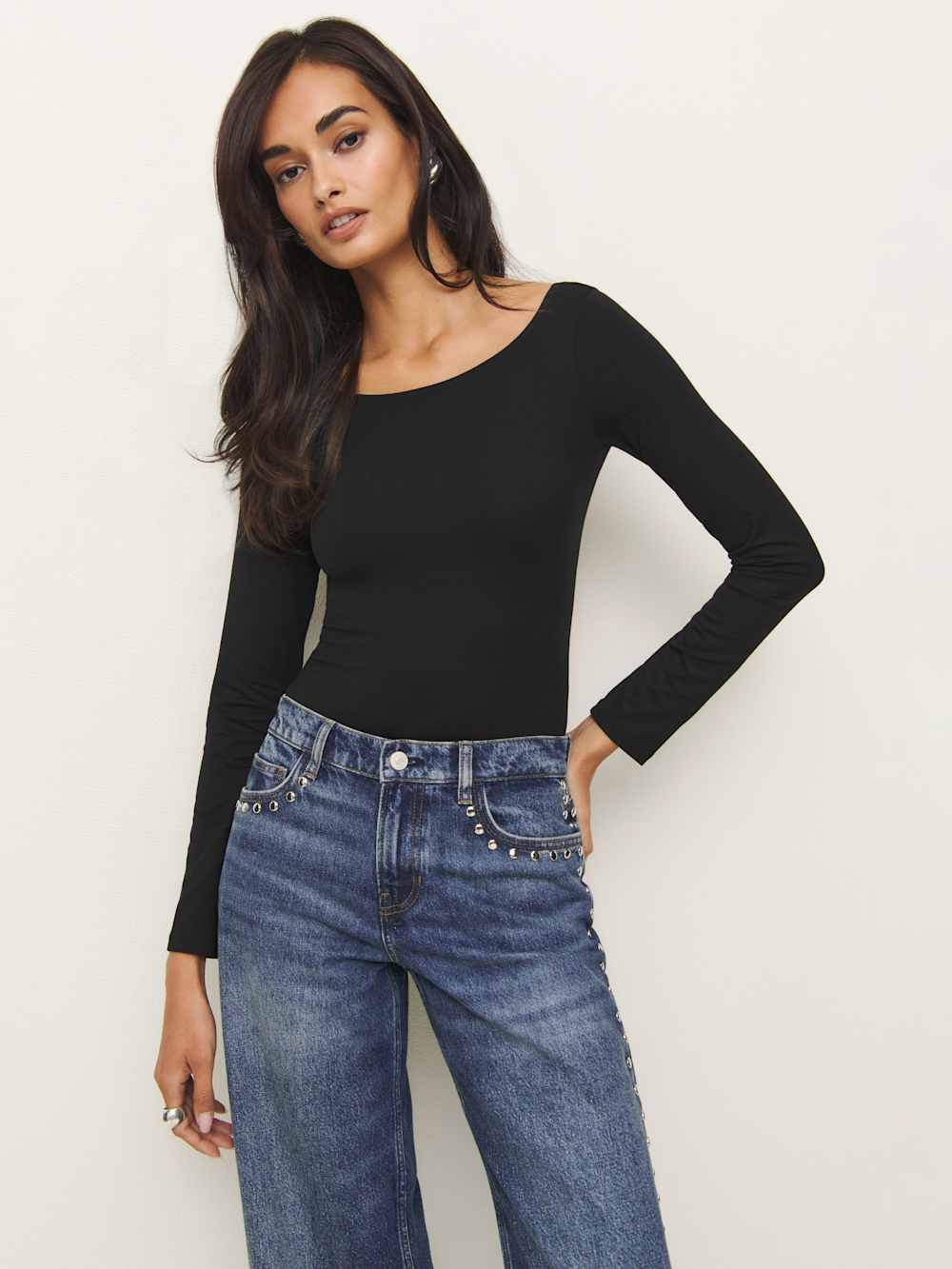 Reformation Serene Knit Bodysuit - Black