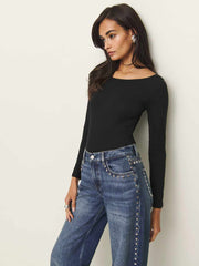 Reformation Serene Knit Bodysuit - Black