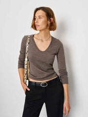 Reformation Benji Regenerative Merino Scoop Neck - Cocoa