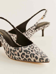 Reformation Wrenley Heeled Slingback - Leopard Suede