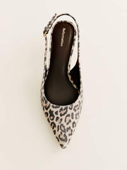 Reformation Wrenley Heeled Slingback - Leopard Suede