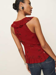 Reformation Paulette Top - Vermillion