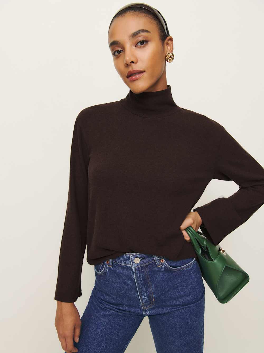 Reformation Anya Knit Top - Mole