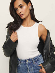 Reformation Leni Knit Bodysuit - White