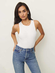 Reformation Leni Knit Bodysuit - White