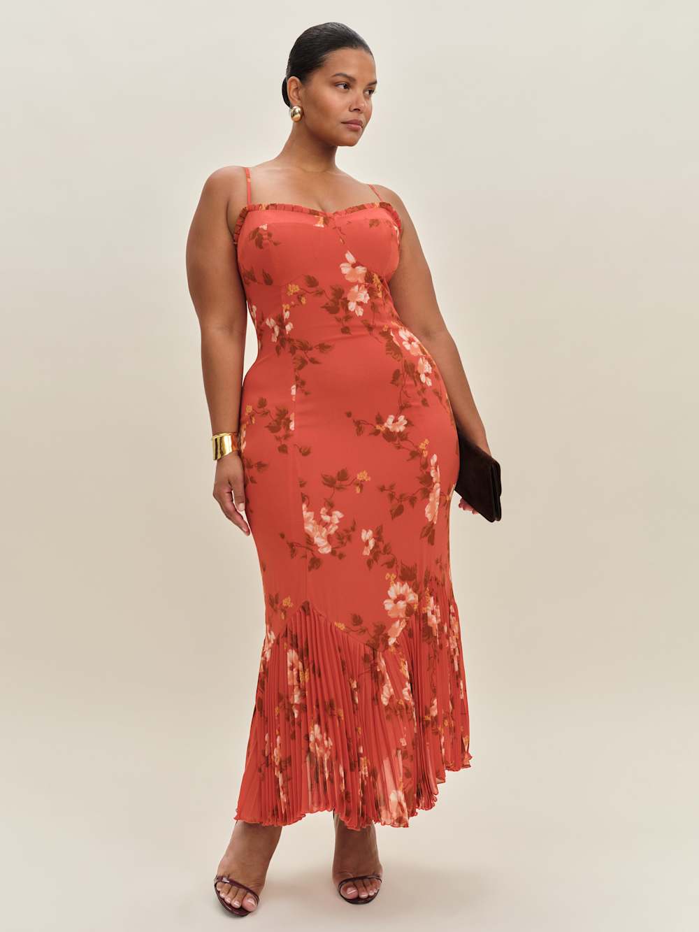 Reformation Aiko Dress Es - Coral Bloom