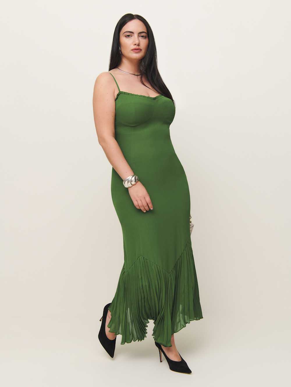Reformation Aiko Dress Es - Moss