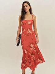 Reformation Petites Aiko Dress - Coral Bloom