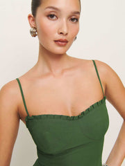 Reformation Petites Aiko Dress - Moss