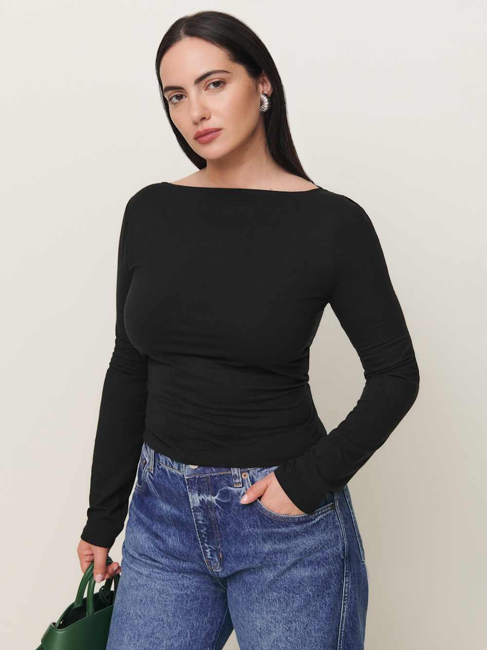 Reformation Wiley Knit Top Es - Black