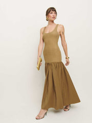 Reformation Kella Knit Dress - Gold