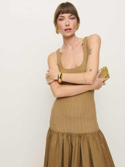 Reformation Kella Knit Dress - Gold