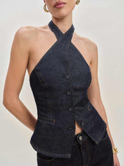 Reformation Tate Denim Top - Volio