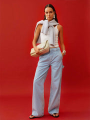 Reformation Diego Mid Rise Baggy Utility Jeans - Island Stripe
