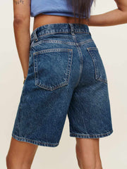 Reformation Hale High Rise 8” Jean Shorts - Lanier