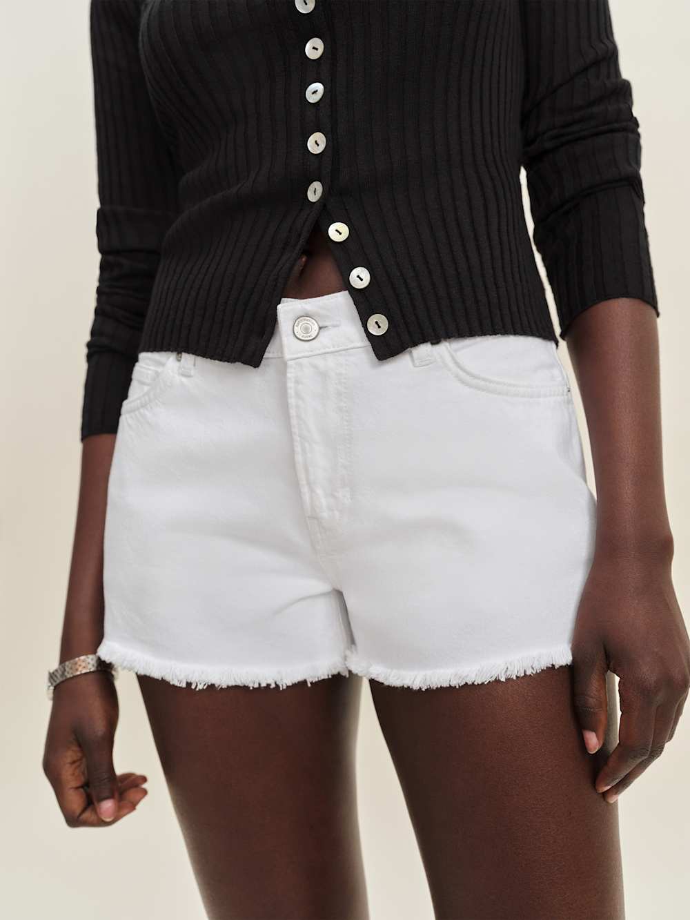 Reformation Sutton Low Rise 2.5” Slouchy Jean Shorts - Optic White