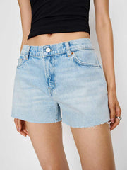 Reformation Sutton Low Rise 2.5” Slouchy Jean Shorts - Martini Embroidery