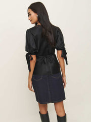 Reformation Dolly Silk Top - Black
