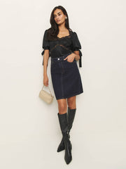 Reformation Dolly Silk Top - Black