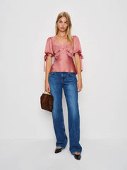 Reformation Dolly Silk Top - Dried Rose