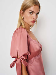 Reformation Dolly Silk Top - Dried Rose