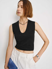 Reformation Marta Regenerative Merino Sweater Tank - Black