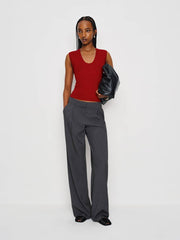 Reformation Marta Regenerative Merino Sweater Tank - Lipstick