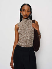 Reformation Maisie Cotton Sweater Tank - Shitake Fior Di Latte Marl