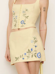 Reformation Ren Linen Skirt - Parmesan