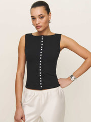 Reformation Julie Knit Top - Black