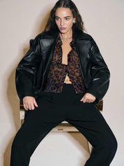 Reformation Margaret Knit Top - Panther