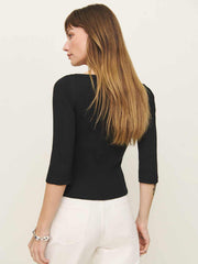 Reformation Kacey Knit Top - Black